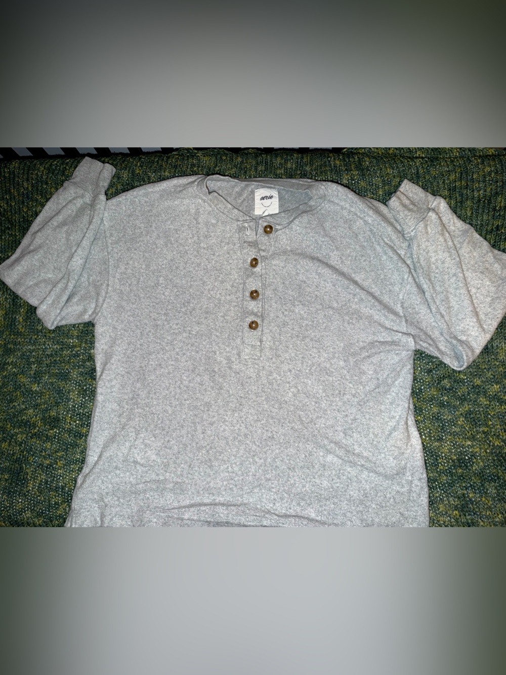aerie Light Gray Women's Button-Up Cardigan Set - Picture 2 of 5